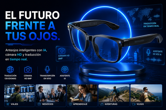 Anteojos Inteligentes con IA, Cámara HD y Traducción en Tiempo Real